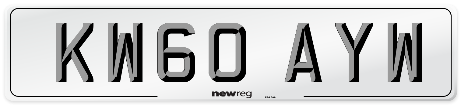 KW60 AYW Number Plate from New Reg
